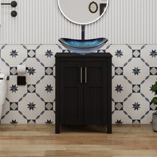 ELECWISH 24'' Bathroom Vanity Free Standing Storage Cabinet with Vessel Sink