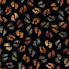 "Bigfoot" Bigfoot Footprints Fabric 100 Cotton 1yd BTY QT Fabrics Fast Ship