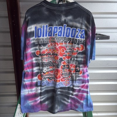 Vtg Y2K 2003 Lollapalooza Tour Audioslave Tie Dye Concert Shirt Mens Sz XL