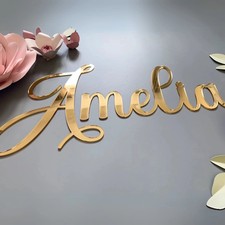 Custom Acrylic Mirror Name Sign | Personalized Nursery Wall Decor | Baby Room