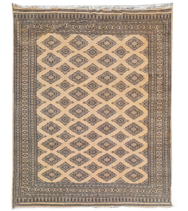 Rare Hand knotted Vintage Pakistani Bokhara Jhaldar Wool Area Rug 10 x 7 Ft