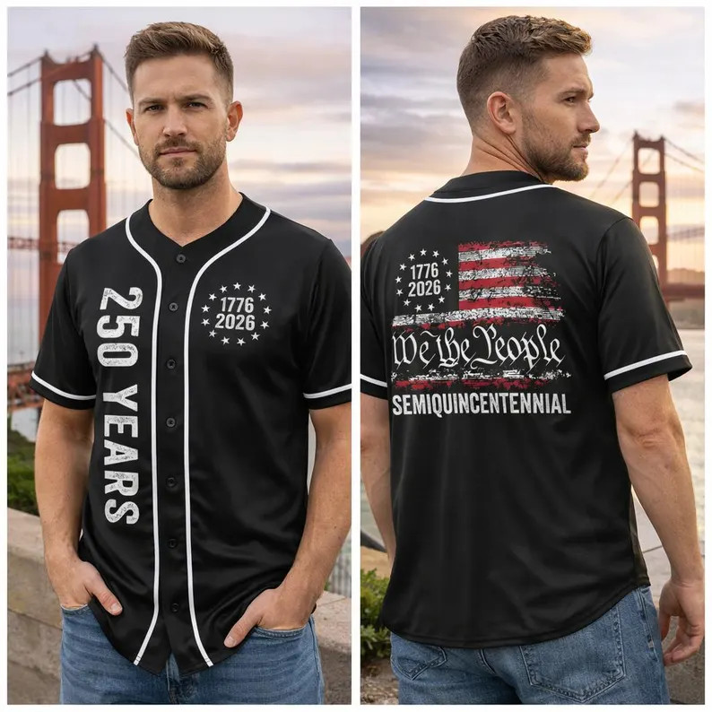 America 250th Anniversary Baseball Jersey Patriotic USA