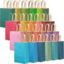 24Pcs Rainbow Gift Bags with Handles, Bulk Party Favors