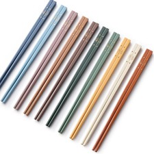 10 Pairs Fiberglass Chopsticks Reusable  Dishwasher Safe  BPA- Non-slip Ch...