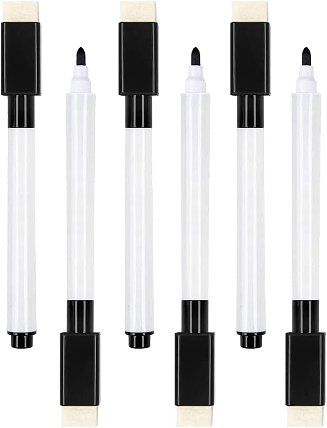 6Pcs Mini Magnetic Dry Erase Markers Fine Tip White Board Dry Wipe Pens with Era