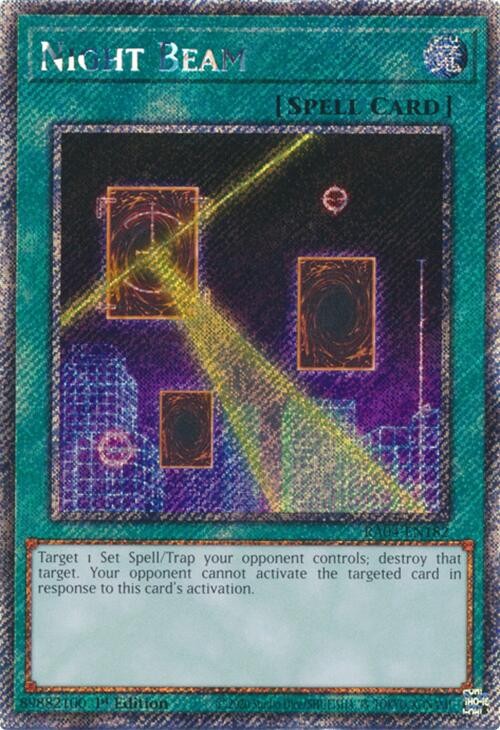 Night Beam RA04-EN182 YuGiOh Quarter Century Stampede trading card — raw and PSA graded price guide