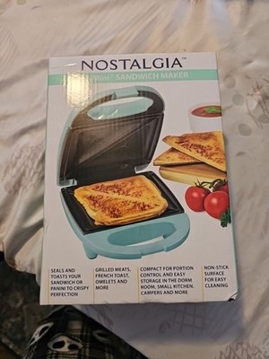 Nostalgia My Mini Sandwich Maker Teal Panini Omelet Quesadilla