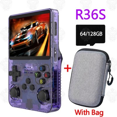 128GB/64GB, R36S Retro Handheld Video Game Console 3.5In IPS Screen,20000+ Games