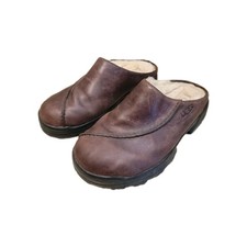 UGG Mules Slip On Midtown Women's Size US 9, EU 40 Brown Leather Sherpa Lined