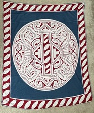 Marajoara Signed Tribal Art Scarf Shawl Wrap 46x95 Oversized Boho
