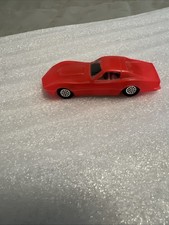 VINTAGE BATTERY POWERED ORANGE RED CORVETTE THE LINDBERG LINE SLOT CAR 4.5"/B226