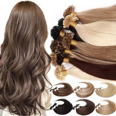 300 Strähne Remy Echthaar Bonding Keratin Hair Extensions Haarverlängerung Lange