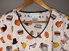 FRIENDS® Gathering Thanksgiving 3-Pocket Scrub Top | Women's Large | NWOT — photo 3