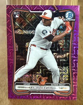 2026 Bowman Chrome Purple Mojo Samuel Basallo Orioles RC Rookie Serial 035/299