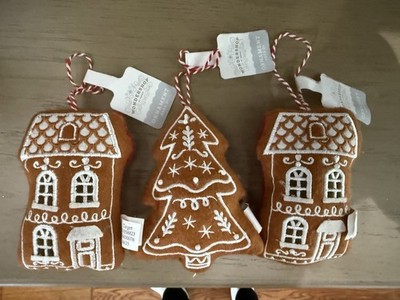 3 NEW Target Wondershop Christmas 2025 Gingerbread House And Tree Ornaments Felt