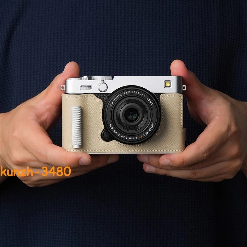 Voor Fuji X-E5 cameratas, stijlvolle PU lederen halve hoes met