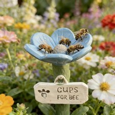Bee Cups Water for Bees Garden, Flower-Shaped Ceramic Bee Watering Station