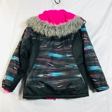 Girls Zero Xposur Hooded Winter Ski Jacket W Headband Pink Black Grey Blue Sz 14