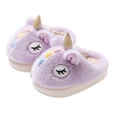 Cute Plush Unicorn Slippers for Women Cartoon Fluffy Fuzzy Slippers Cozy Sandals