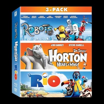 Robots, Horton Hears A Who, Rio, 9-Disc, 3 Movie Bluray DVD Digital Copy Box Set