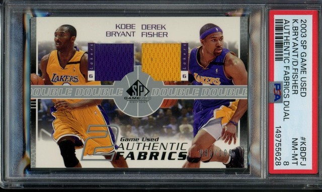 2003-04 SP Game Used Kobe Bryant / Derek Fisher, Authentic Fabrics Dual #/100