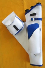NEET White Leather Hip Quiver w/Blue Trim T-100-D Rt Hand (Non-Stock) - NEW -