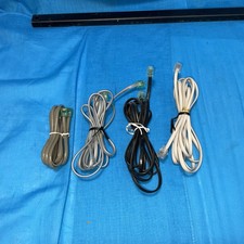 Lot Of 4 Phone Cables 2 Pair 2 Lines 6  Length Black Tan Grey Almond