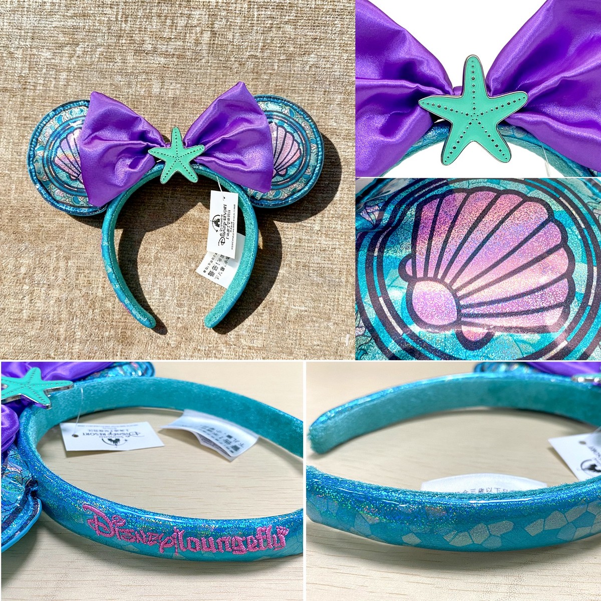 Disney Loungefly Stained Glass Little Mermaid Ariel Ears Headband NWT Loungefly Disney Ear Princess Stained Glass Little Mermaid  main image 4