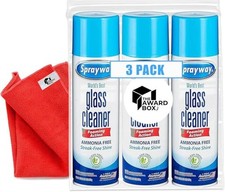 Sprayway Glass Cleaner Foam Action Cleaner 19 oz. with Cleaning Cloth in Pack...