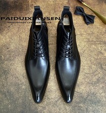 Stivali giapponesi a punta in pelle di mucca vera pelle stivali formali da uomo inglesi taglia