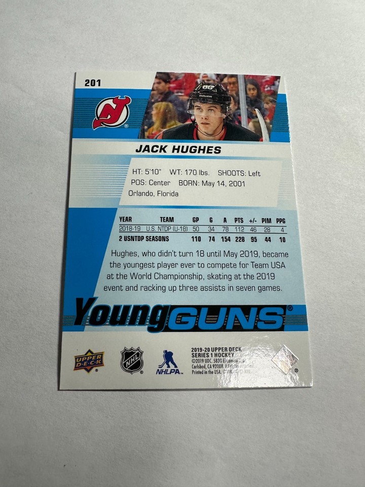 201920 Upper Deck Young Guns Jack Hughes 201 (RC) eBay