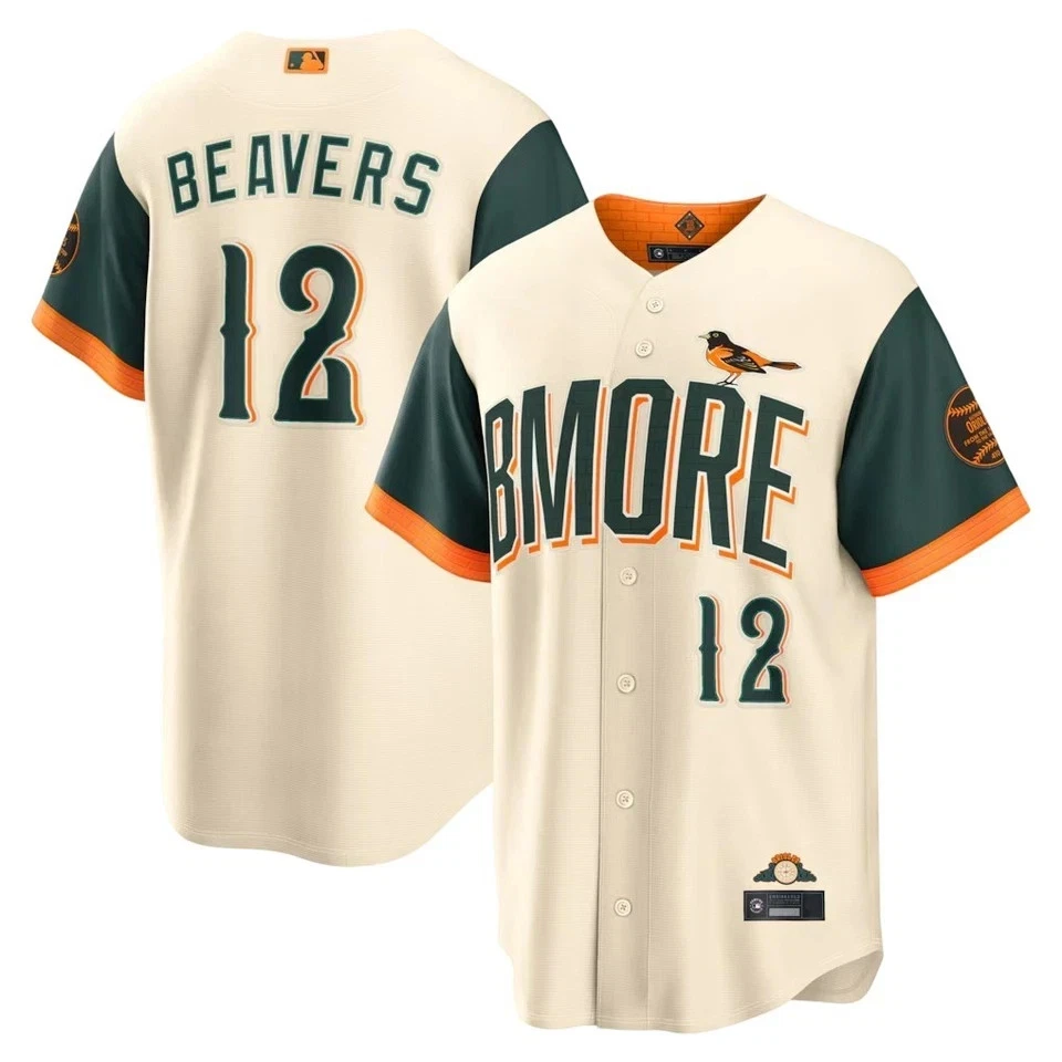 Men's Orioless Cream 2026 City Connect Stadium All Printed Baseball Jersey