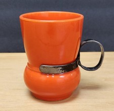 Tazza Vintage Vernon Kilns Early California Fiamma Arancione Rara Manico Metallo 1935