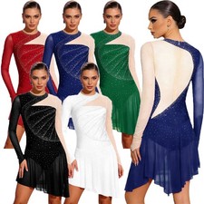 Womens Bodysuit Costume Dancewear Lyrical Jumpsuit Ballroom Gymnastics Modern