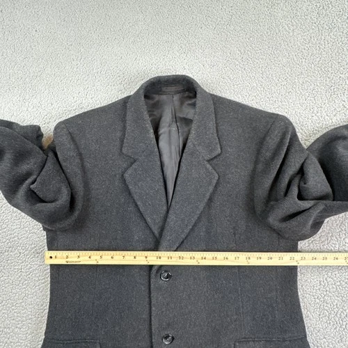 Nino Cerruti Rue Royale Wool Cashmere Blend Overcoat 42R Charcoal Gray 3 Button image 8