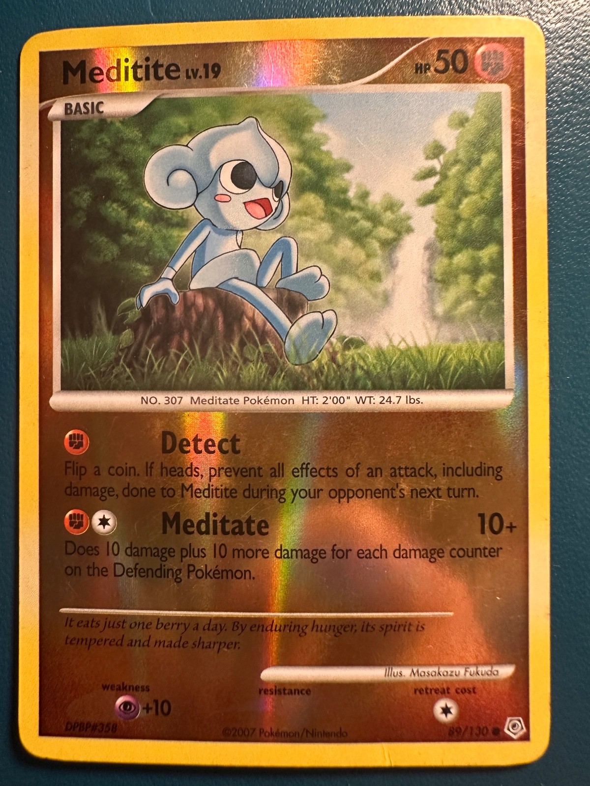 Meditite - Reverse Holo - Diamond and Pearl 89/130 Pokemon Card LP
