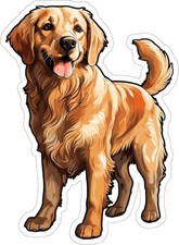 Golden Retriever Sticker Decal Laptop Wall Mirror Cup Tumblr Locker
