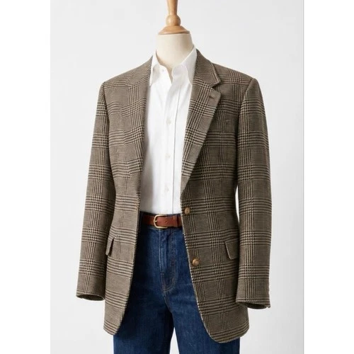 Vintage Brooks Brothers Glen Plaid Sport Coat Blazer Mens 44L Prince of Wales - product listing photo