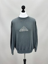 Mens vintage sweatshirt Adidas Size M/L Color Gray Duties Paid USA 