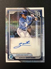 2024 Bowman-Chrome Prospect Mega Box Autographs Adrian Santana #BMA-AS (AU, RC)