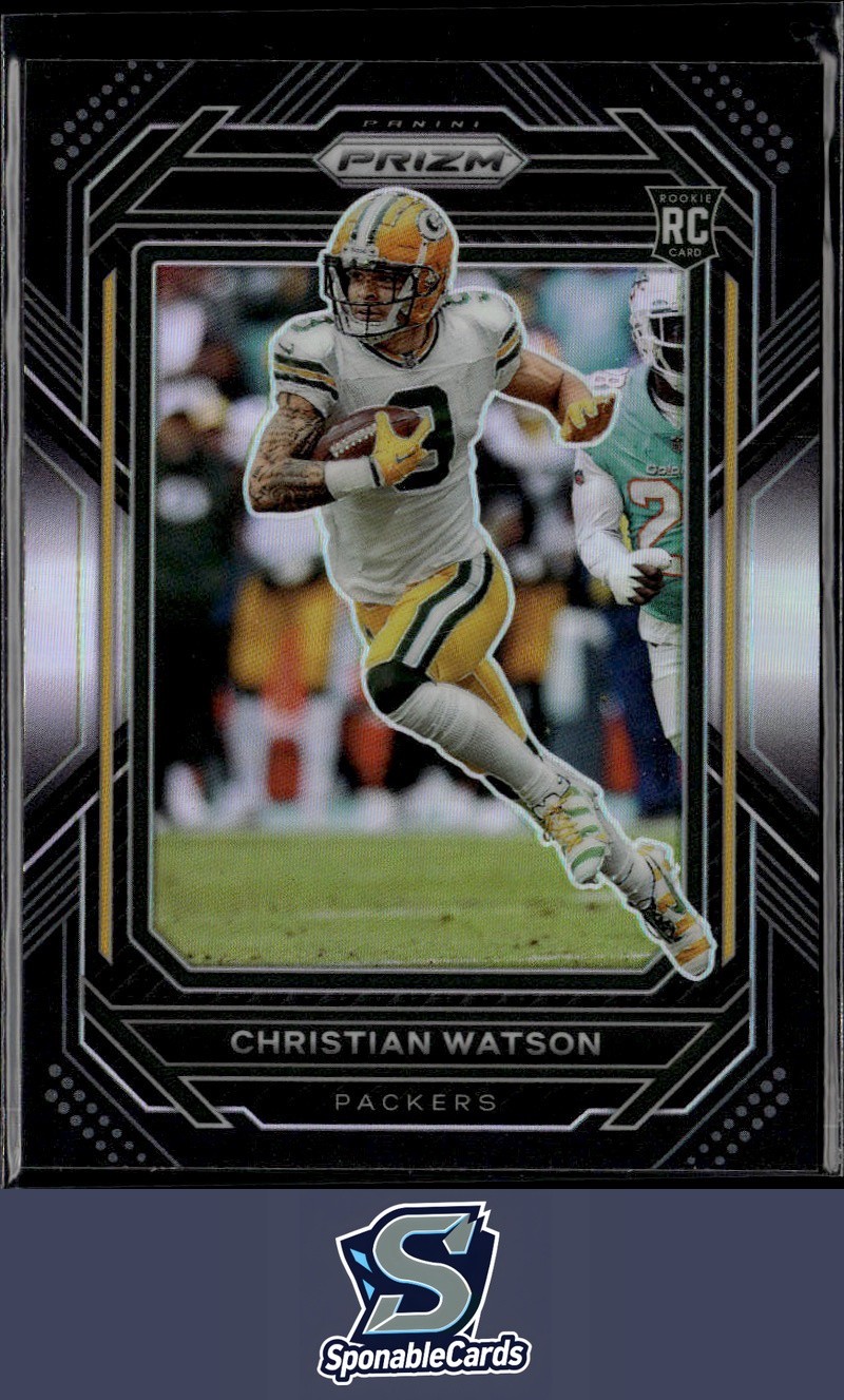 2022 Panini Chronicles #PB-18 Christian Watson Prizm Black Silver