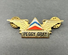 Vintage DELTA AIR LINES Flight Attendant Wings Authentic Name Bar 1973-2001 (1)