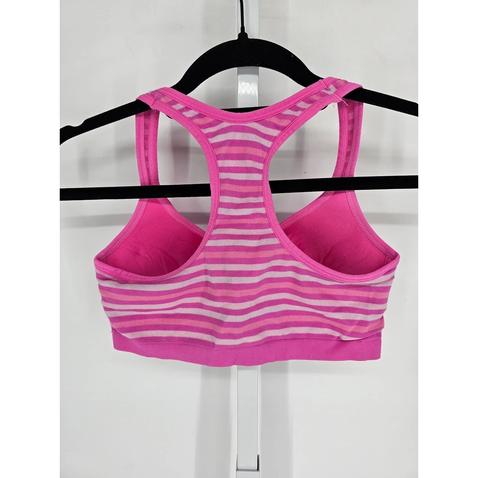 Camiseta sujetador vintage Y2K Joe Boxer para mujer talla 36C espalda cruzada rosa a rayas Foto 2 de 3