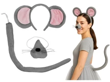 Mouse Costume Set For Adults 3 Blind Mice Costumes Mouse Ears Headband Tail Nose