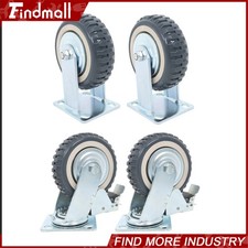 Findmall 4 Pcs 6 Inch Swivel Caster Wheels 2 Straight Wheels, 2 With Brake