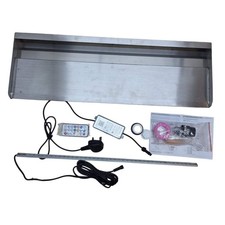 Pool Water Blade Waterfall Fountain LED Light Stainless Steel Garden Spa Wall