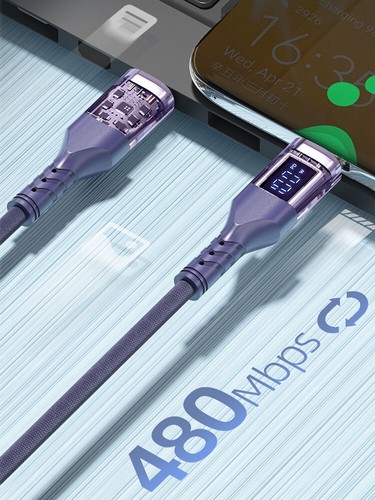 USB C to USB C Cable 100W PD Fast Charging Cord Type-C Charger with LED Display - Picture 10 of 13