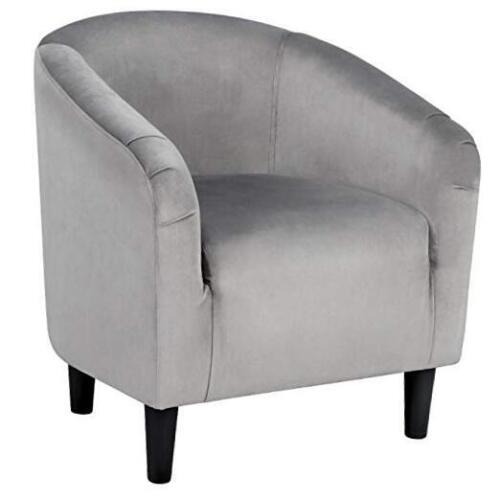 Living Room Chair, Velvet Accent Upholstered Barrel Sitting Chair with
