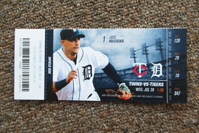 DETROIT TIGERS VS TWINS 7/20/2016 FULL TICKET ~ MAUER/KEPLER/ROSARIO/KINSLER HRs