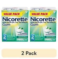(2Pack) Nicorette Coated Nicotine Gum To Stop Smoking 2Mg Spearmint Burst Flavor